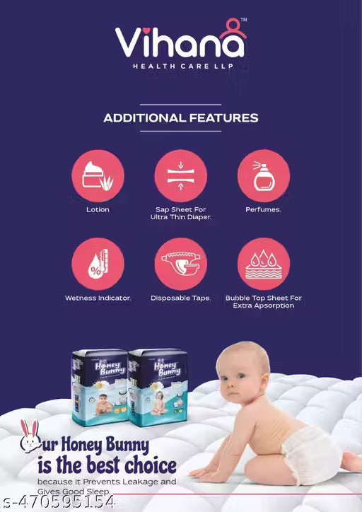 Baby Diaper Pants with bubble top sheet| Extra Soft | 12 Hour protection