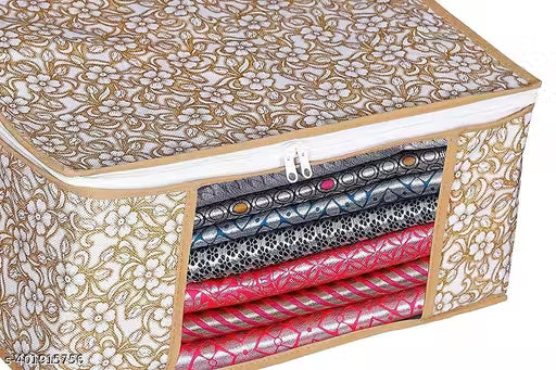 SwayZone Non Woven Saree Cover Storage Bags for Clothes with Premium Quality Combo Offer Saree Organizer for Wardrobe/Organizers for Clothes/Organizers for Wardrobe (Pack Of 6)