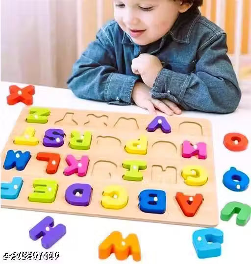 Woodzle Tray Game Magazine book Eduen Educational Creative learning A To Z English Alphabets Board Puzzle