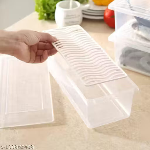 4 PCS Food Storage Container Fridge Box for Fish, Meat, Fruits (1500ML) Storage Basket (Pack of 4)