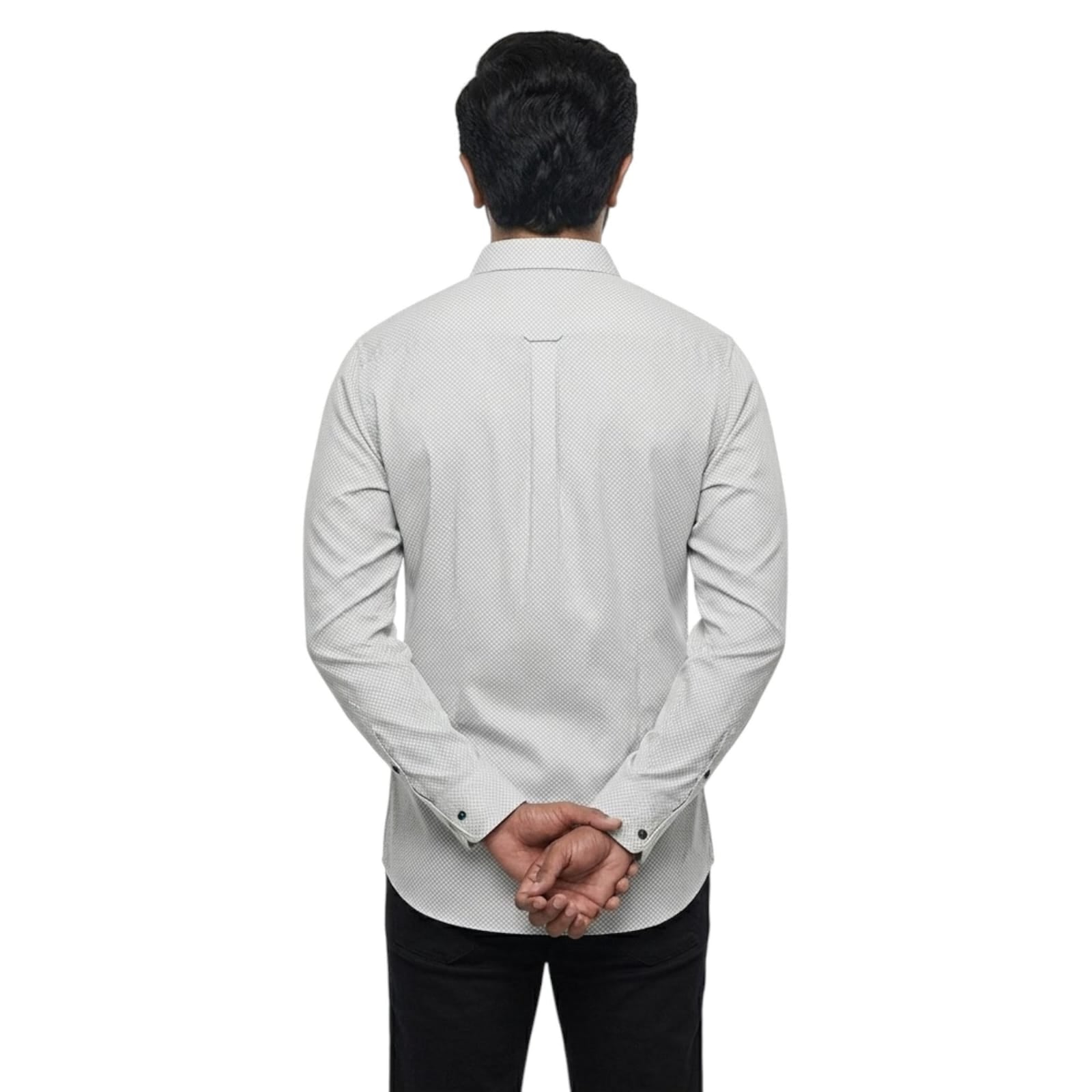 Shopia Men’s Premium Micro-Checkered Cotton Blend Slim Fit Formal & Casual Shirt