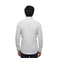 Shopia Men’s White & Grey Geometric Micro-Print Premium Cotton Shirt
