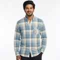 Shopia Horizon Blue Grid Shirt (Clean and professional)