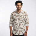 Shopia Men's Cotton Blend Fabric Button Down Full Sleeve Collar Neck Printed Shirt