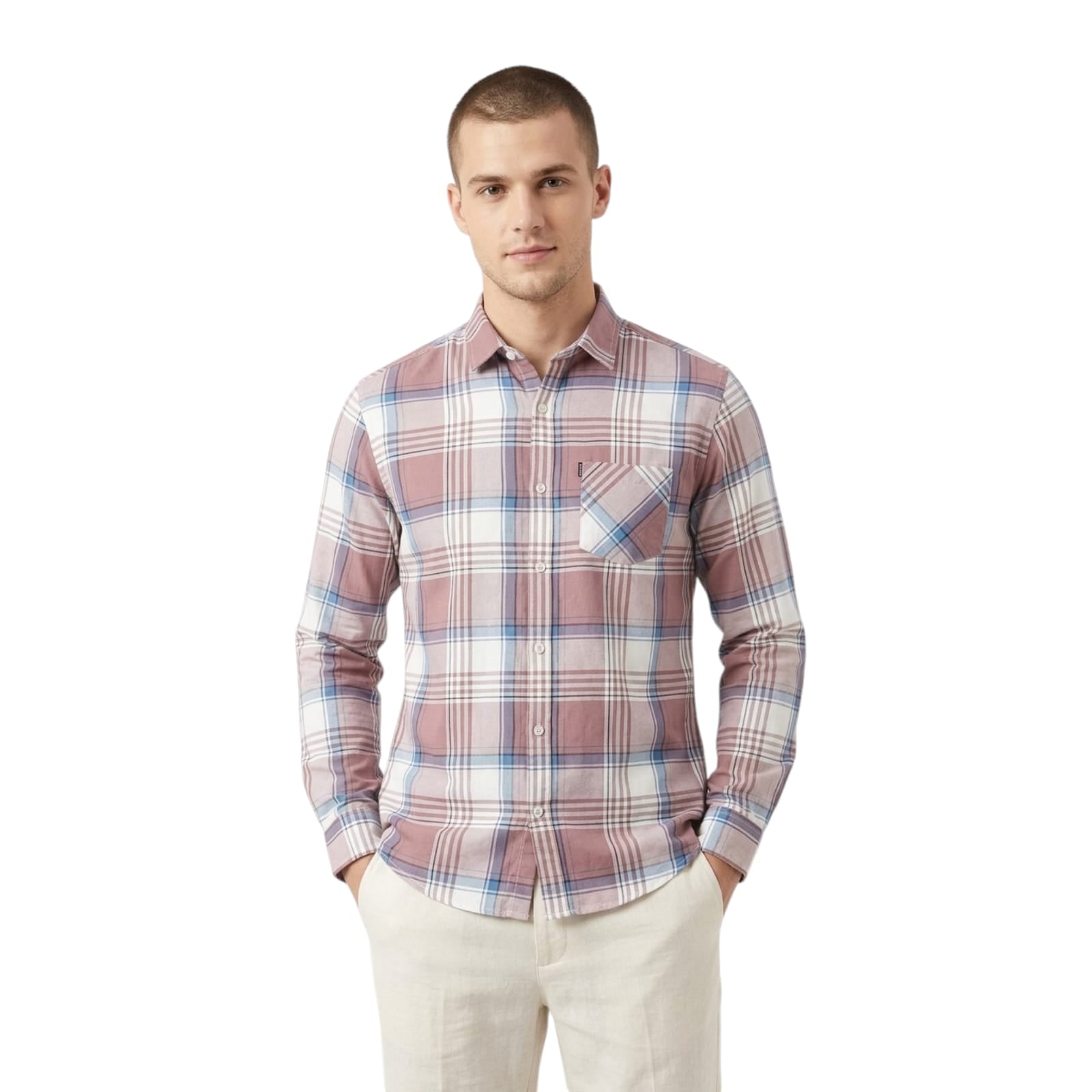 Men and Boys Long Sleeve Collared Neck Button Down Linen Relaxed Fit Shirts