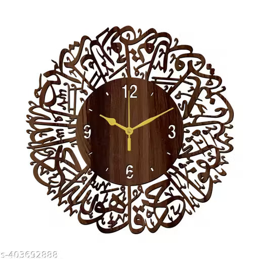 7Proxy_079-Wenge-30x30cm-Wall Clock Islamic Kalma For Home | Office And Gift For Home Decor Islamic Clock