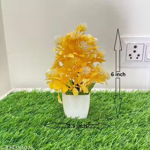 SKINSHINE Delightful Poted Artificial Multicolor Decor | Fake Plants | Artificial Plants ( Pack of 8)