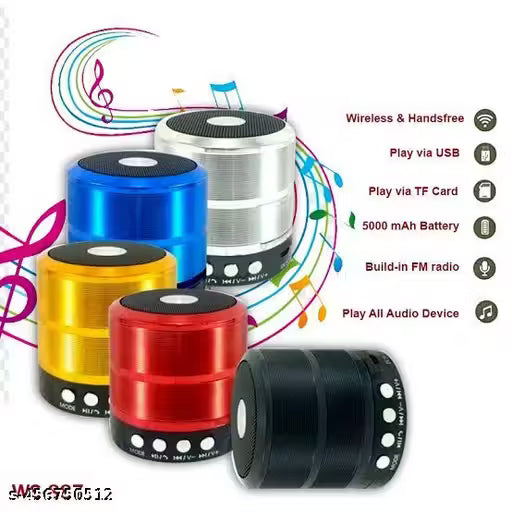 MLA VA WORLD WS-887 Mini Bluetooth Wireless Speaker,TF-Card Supported (Assorted Colour)