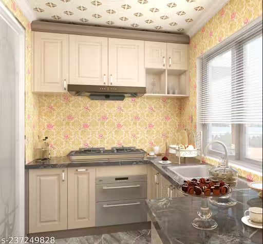 SASTHRA DECORS MAJESTIC GOLDEN DAMASK WALLPAPER