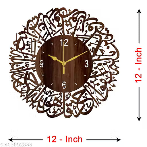 7Proxy_079-Wenge-30x30cm-Wall Clock Islamic Kalma For Home | Office And Gift For Home Decor Islamic Clock
