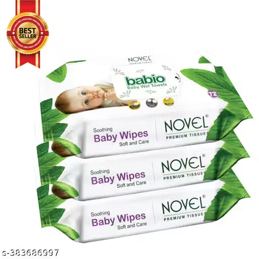 NOVEL Baby Wipes 72 Sheets/Pack of 3 (216 Wipes)