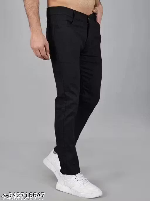 Black Plain Jeans for Men