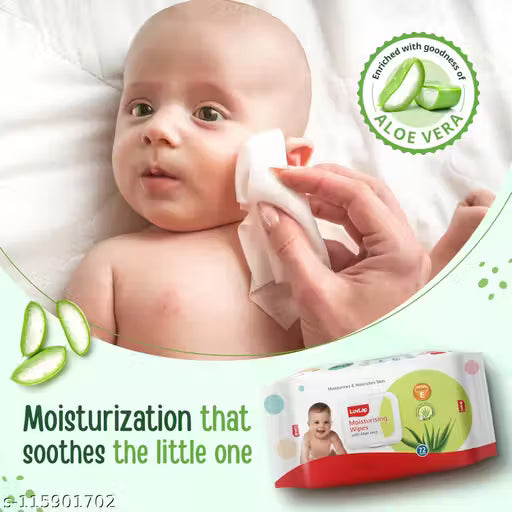 LuvLap Baby Moisturising Wipes with Aloe Vera, (72 wipes/pack with Lid Pack of 2)