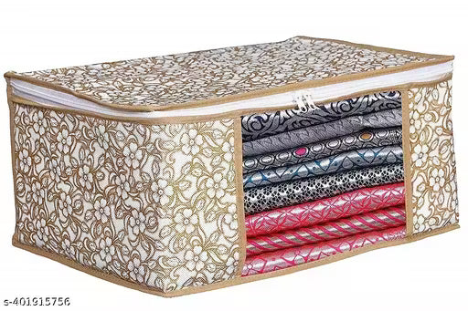 SwayZone Non Woven Saree Cover Storage Bags for Clothes with Premium Quality Combo Offer Saree Organizer for Wardrobe/Organizers for Clothes/Organizers for Wardrobe (Pack Of 6)