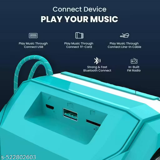 AuraEdge A005 RGB Bluetooth Speaker 5W with Bass Boost | Wireless Portable Speaker with Mic, USB, Aux, SD Card | Outdoor & Indoor Use | Waterproof, LED Light Show