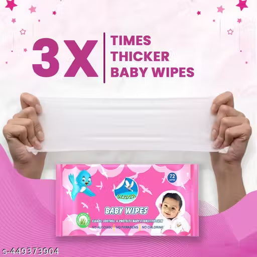GLIDER Baby Wipes with Aloe Vera,Vitamin E & Mild Fragrance ( Pack of 3 (216 Wipes)