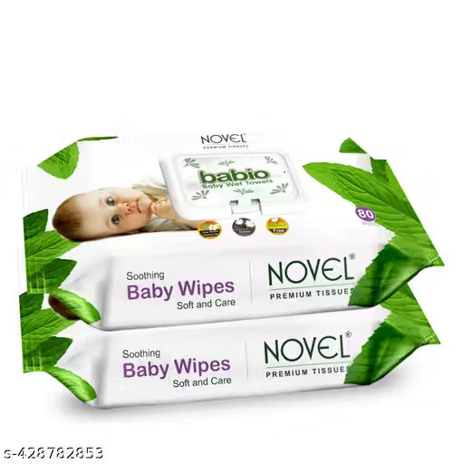 NOVEL Baby Wipes 80 Sheets/Pack of 2 With Lid (160 Wipes)