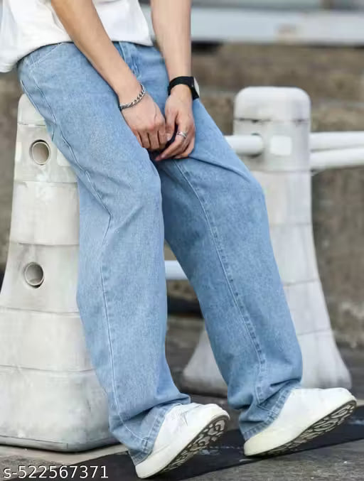 BAGGY MENS WEAR ice blue WIDELEG DENIM JEANS