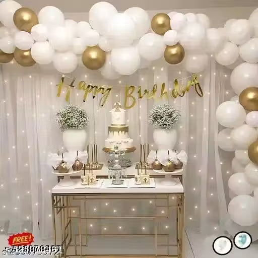 Happy Birthday Combo - 2pcs White Net Curtain