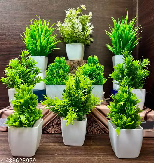 artificial plant (set of 10) home decoration , bathroom decoration, office decoration, marrige decoration, your balcony decoration etc...