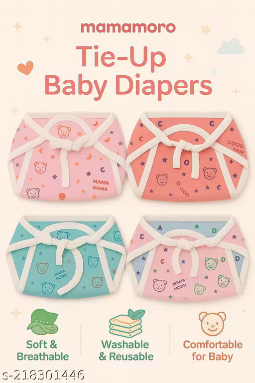 Cloth Diapers Langot Washable Reusable Nappies New Born Baby, Single Layer Nappies (0-6 Months,Pack of 6)