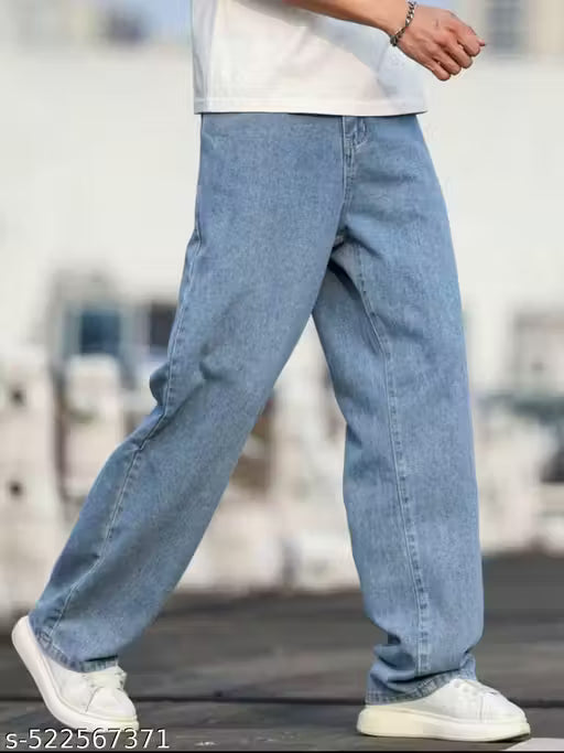 BAGGY MENS WEAR ice blue WIDELEG DENIM JEANS