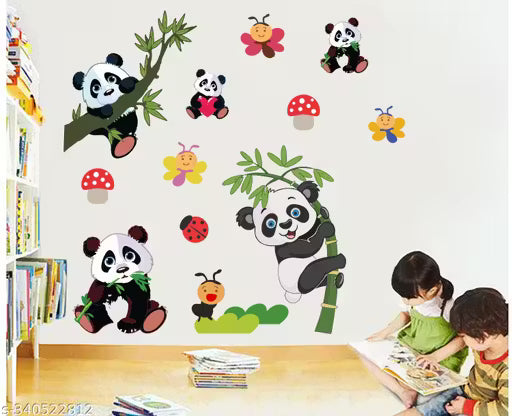Beautiful Panda set Wall Sticker For Kids room ( 136 cm x 130 cm )