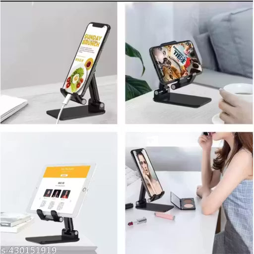 Mobile stand holder phone stand perfect for online study class bed Home Desktop Heavy duty Foldable All smartphone mobile holder multifunction working stand
