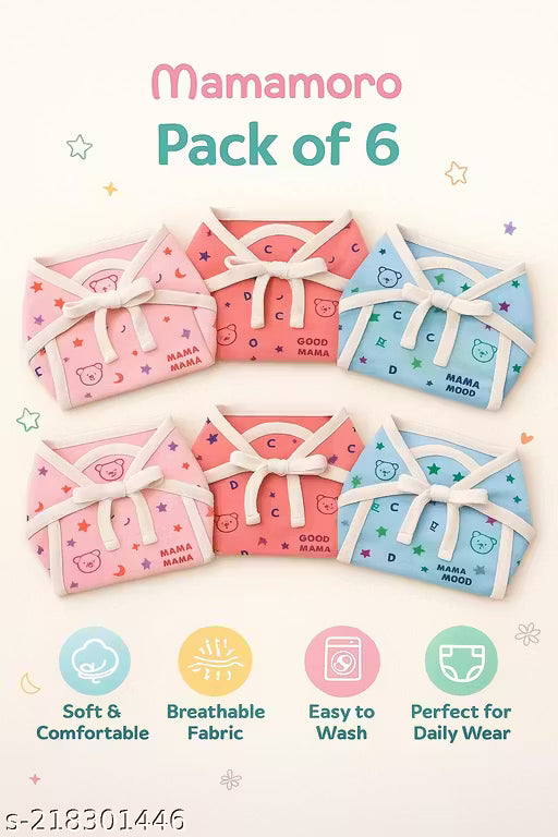 Cloth Diapers Langot Washable Reusable Nappies New Born Baby, Single Layer Nappies (0-6 Months,Pack of 6)
