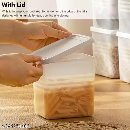Fridge Storage Boxes (Pack of 6) Freezer & Refrigerator Organizer Containers Kitchen Storage Container Set Kitchen Accessories Items for Home 800 ml Food Storage Box, Plastic, White