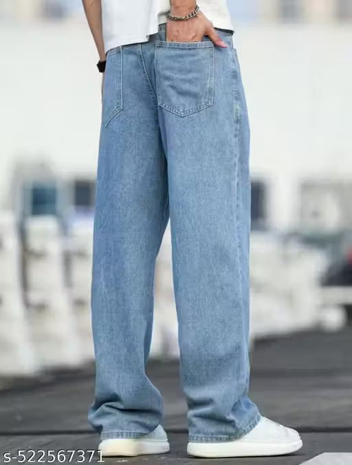 BAGGY MENS WEAR ice blue WIDELEG DENIM JEANS
