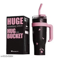 EZLIVING 40 oz Tumbler with Handle, Tumbler with Straw and Lid, Stainless Steel Vacuum Travel Coffee Mug Cup (Black)