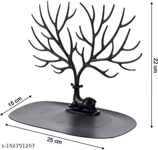 Oblivion Plastic Deer/Antlers Jewelry Holder Deer Tree | Creative Sika Deer Tree Tray Display Stand Holder (Multicolor / 1 Pc)