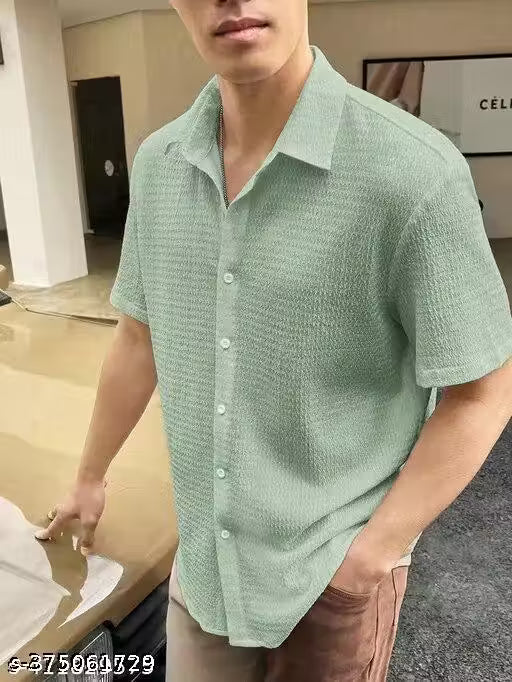 Shopia  imported popcorn febric shirt, Printed shirt