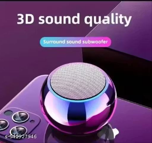 M4 Mini Bluetooth Speaker USB Charging 360 Surround Sound Effect Portable with Google, Alexa & Siri Assistant Smart Speaker (Multicolor Rainbow)@90
