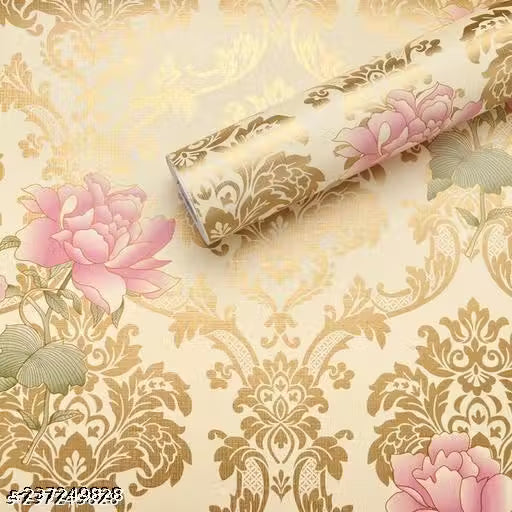 SASTHRA DECORS MAJESTIC GOLDEN DAMASK WALLPAPER