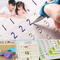 Shopia Magic Book (4 Book + 10 Refill + 1 Pen +1 Grip), Practice Copybook, Number Tracing Book for Preschoolers with Pen, Caligraphy early learning Set with Reusable Writing Refill