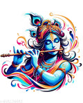 RNG GRAPHICS Pvc Vinyl Little Krishna Wall Sticker,Krishna Wall Sticker,Wall Stickers Krishna,Wall Stickers for Living Room,Multicolor,58 cm x 58 cm,Pack of 1