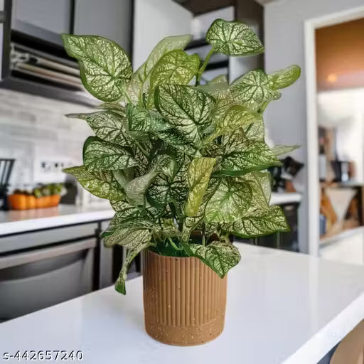 Artificial plant with Brown pot, realistic looking leaves 4
