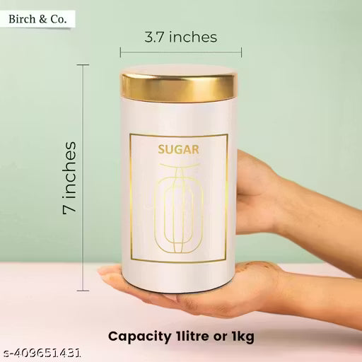 Kitchen Containers Set - Tea Sugar Container Storage Set of 3 - Storage Box for Kitchen - Airtight Jars for Tea Coffee - Dabba Set of 1 kg - Durable, Compact and Stackable, Tea, Coffee & Sugar