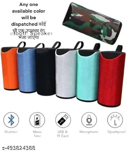 DJ-113 Bluetooth Portable Stereo Speaker with Rich Bass | Loud Sound | Built-in Mic for All Smartphone Device (Assorted Colour) Any one available colour will be dispatched