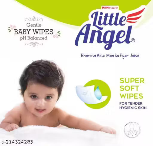 Little Angel Super Soft Baby Wet Wipes, 360 count with Aloe Vera & Vitamin E Extract, Lid pack, Pack of 5, 72 Count/Pack